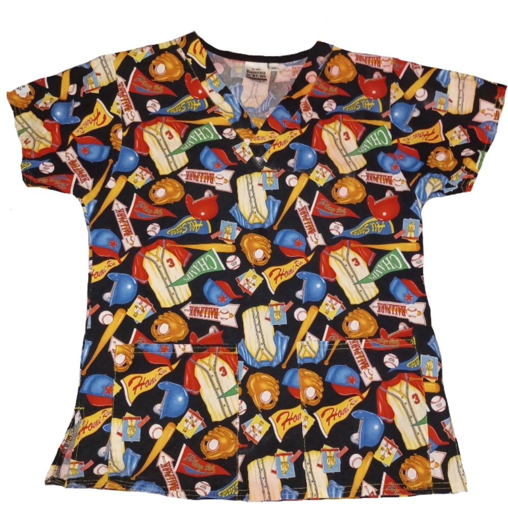 💴 Baseball Lovers Scrub top by Banana Scrubs
